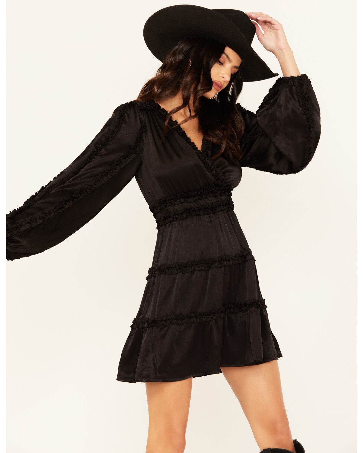 Product Name:  Shyanne Women's Long Sleeve Ruffle Mini Dress