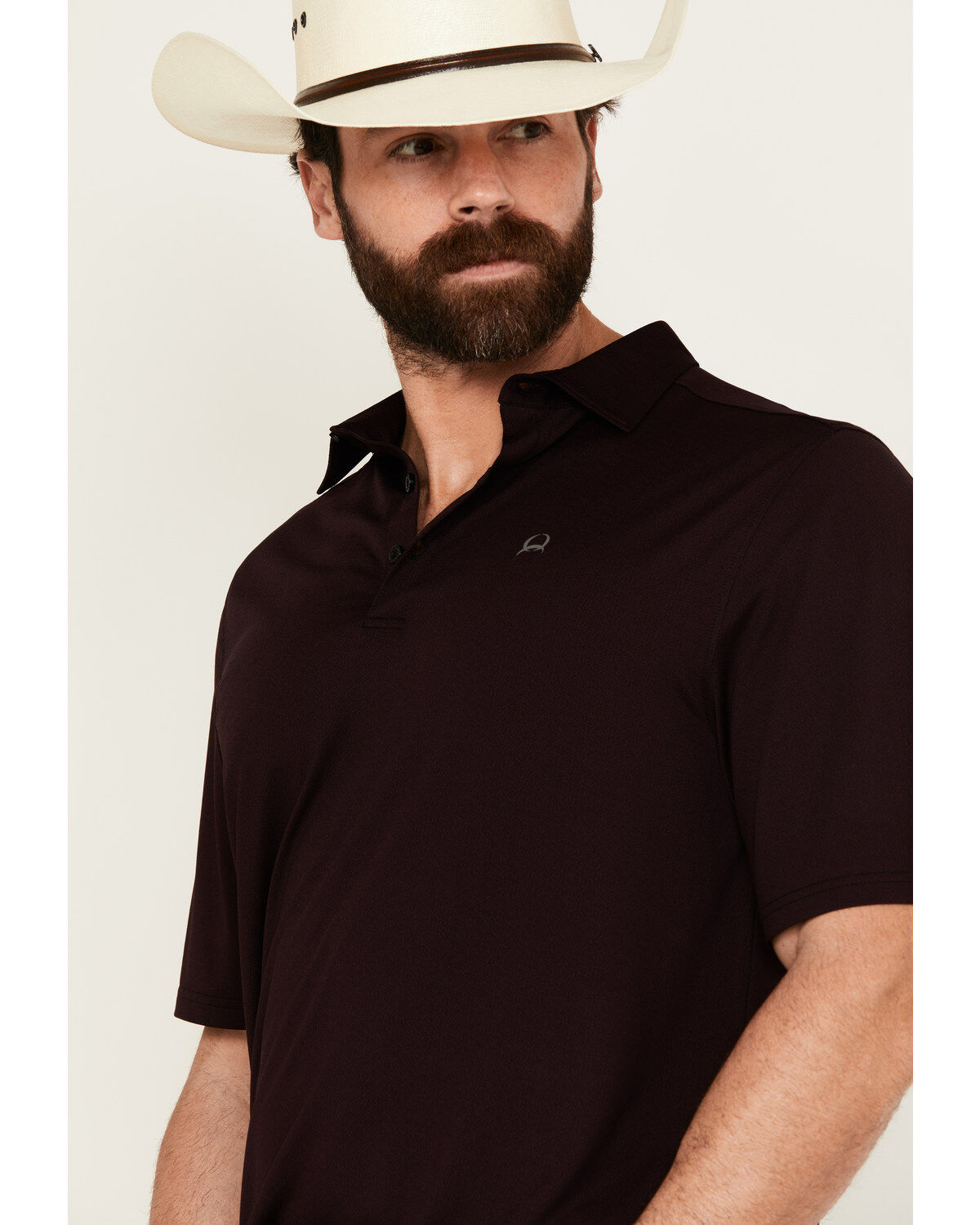 Image #2 - Cinch Men's ARENAFLEX® Solid Short Sleeve Performance Polo, Purple, hi-res