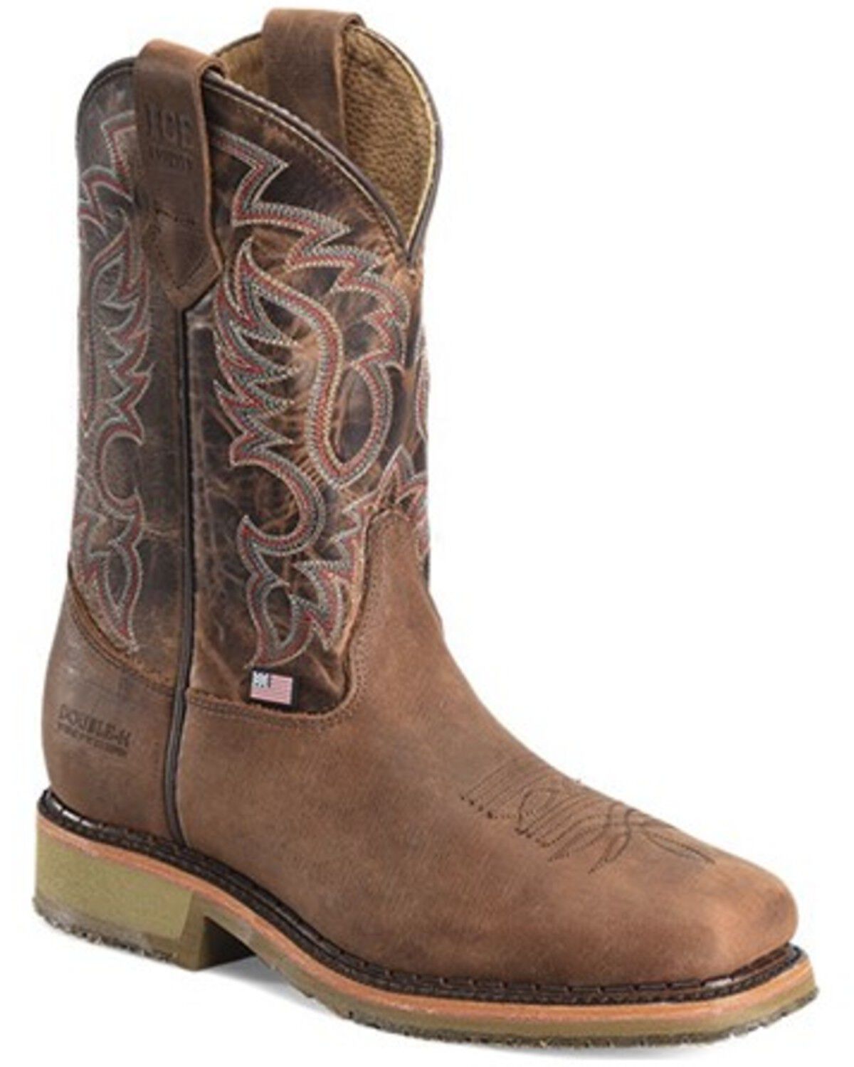 Image #1 - Double H Men's 11" Clark USA Pull-On Work Boots - Steel Toe, Caramel, hi-res