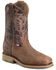 Image #1 - Double H Men's 11" Clark USA Pull-On Work Boots - Steel Toe, Caramel, hi-res