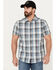 Image #1 - Brothers and Sons Men's Wagoner Plaid Print Short Sleeve Button-Down Western Shirt, White, hi-res