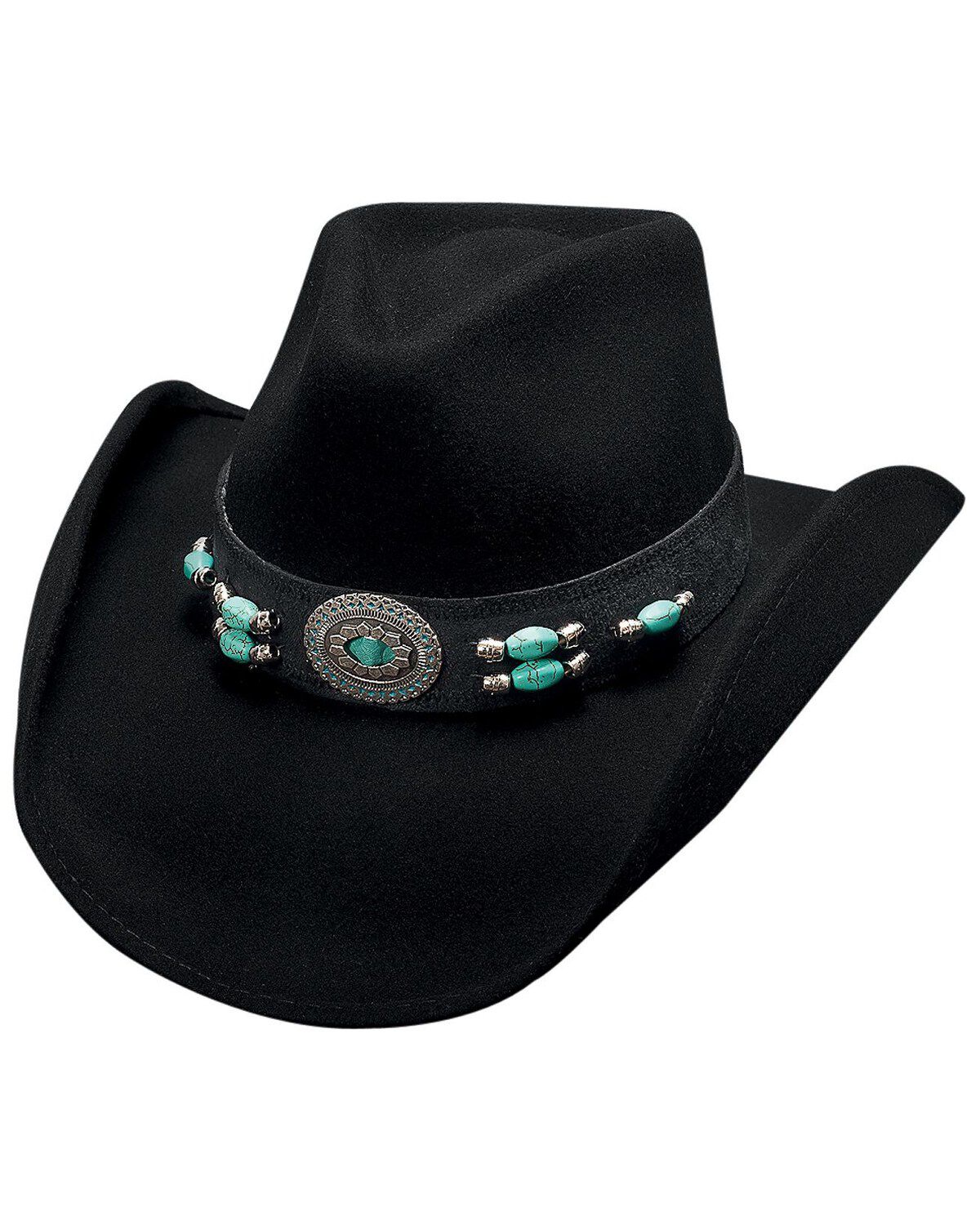 Bullhide Jewel of the West Wool Cowgirl Hat, Black, hi-res
