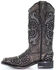 Corral Women's Inlay Western Boots - Square Toe, Black, hi-res