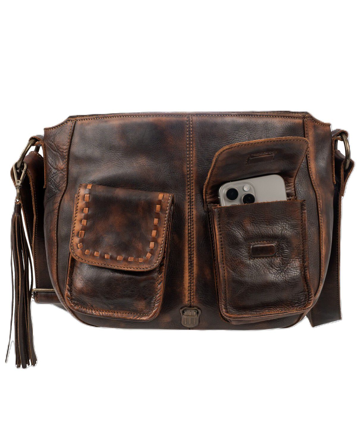 Image #6 - STS Ranchwear by Carroll Women's Bandera Saddle Hobo Crossbody Purse, Chocolate, hi-res