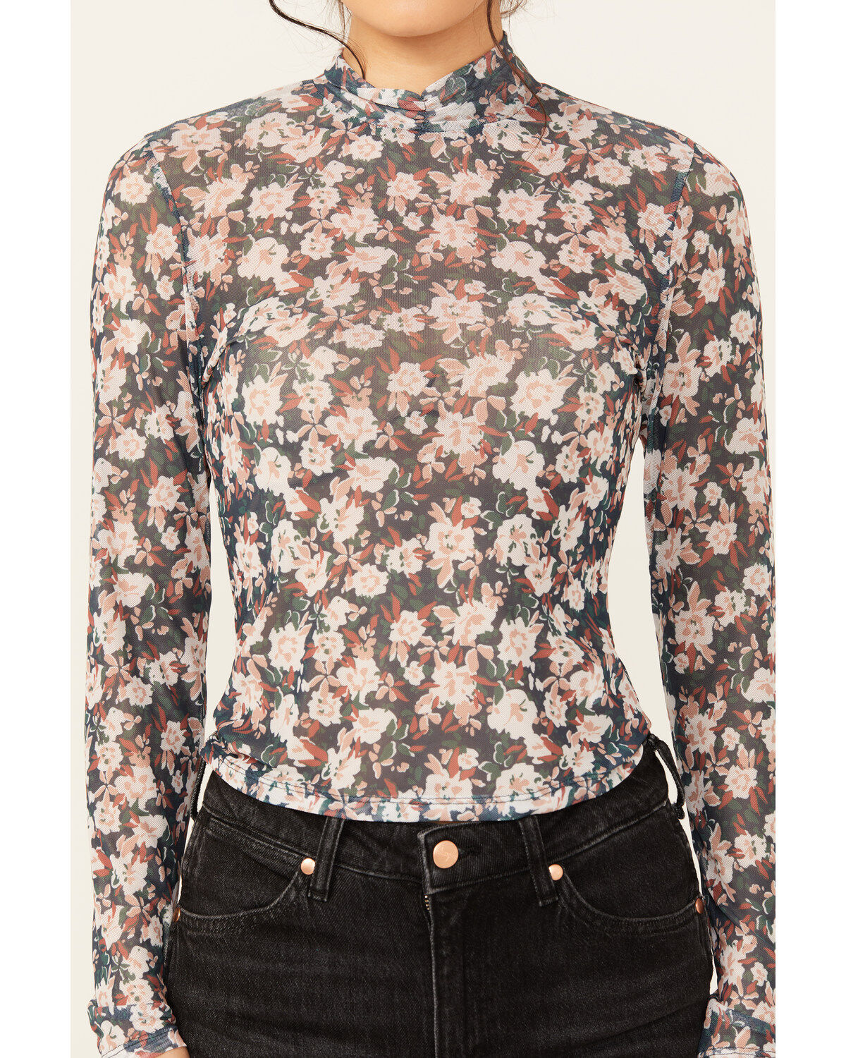 Image #3 - Sadie & Sage Women's Dreamchaser Mock Neck Long Sleeve Top, Navy, hi-res