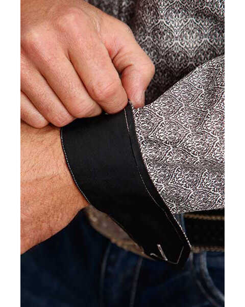 Stetson Men's Black Medallion Geo Print Long Sleeve Western Shirt , Black, hi-res