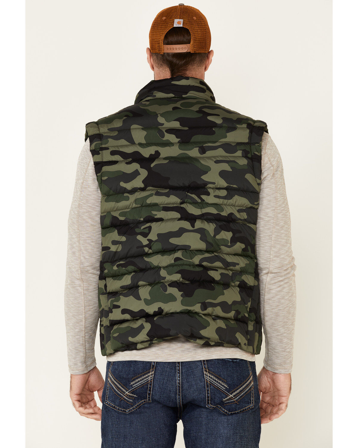 Image #4 - Flag & Anthem Men's Green Erieville Camo Print Puffer Vest, Green, hi-res