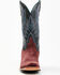 Image #4 - Horse Power Men's Suede Western Boots - Square Toe, Burgundy, hi-res