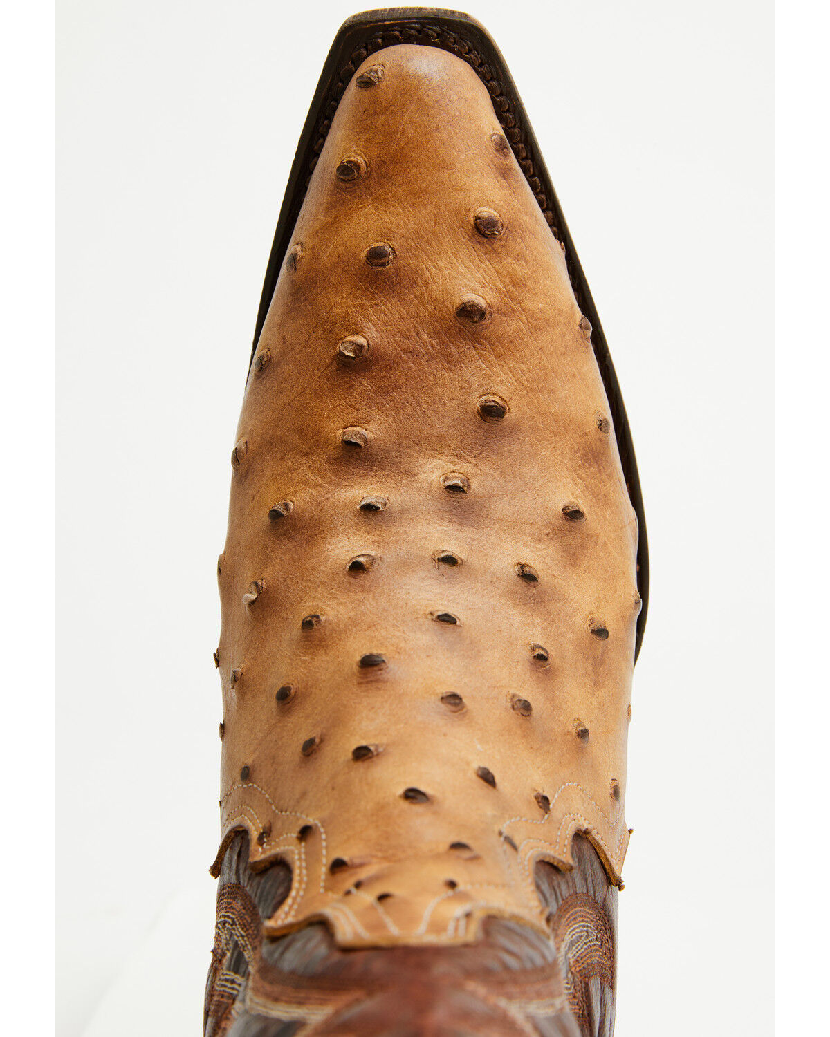 Image #6 - Tanner Mark Women's Ostrich Print Tall Western Boots - Snip Toe, Brown, hi-res