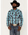 Image #1 - Cowboy Hardware Men's Hombre Large Plaid Print Long Sleeve Pearl Snap Western Shirt, Steel, hi-res