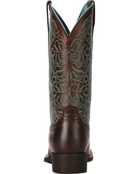 Image #5 - Ariat Women's Rich Brown Round Up Remuda Western Boots - Square Toe , , hi-res