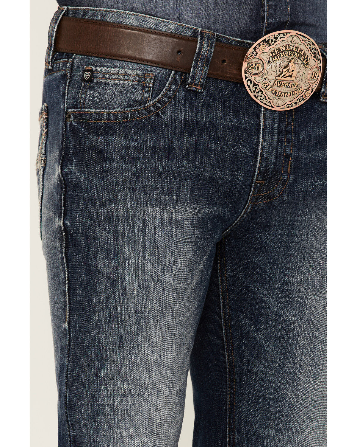 Product Name:  Rock & Roll Denim Men's Medium Wash Pistol Regular Bootcut Jeans
