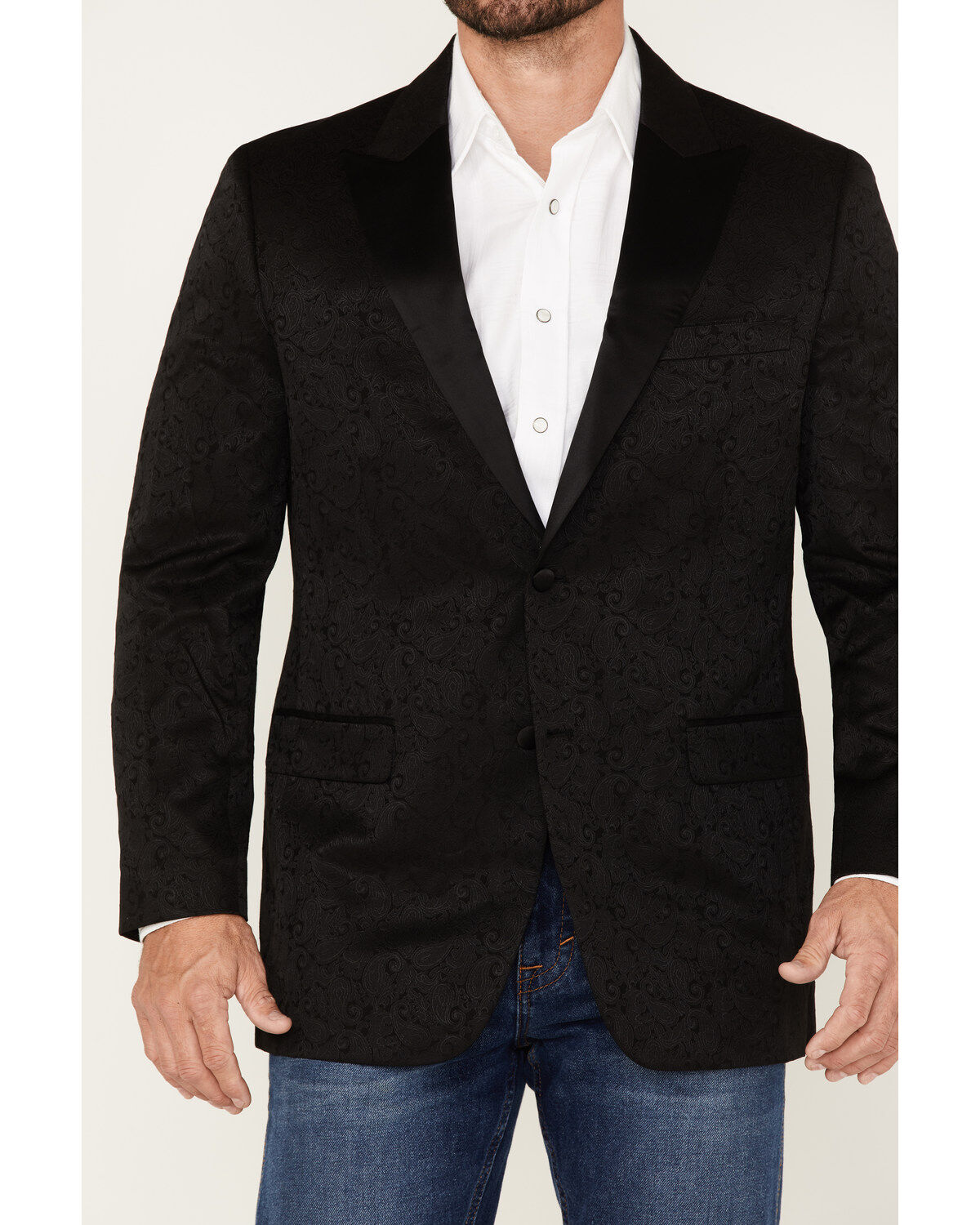 Image #3 - Cody James Men's Austin Paisley Blazer, Black, hi-res