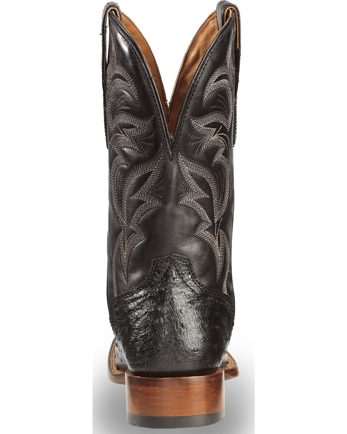 Image #13 - El Dorado Men's Handmade Full Quill Ostrich Stockman Boots - Broad Square Toe, Black, hi-res