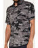 Howitzer Men's Camo Print Ambush Short Sleeve Button Down Shirt, Black, hi-res