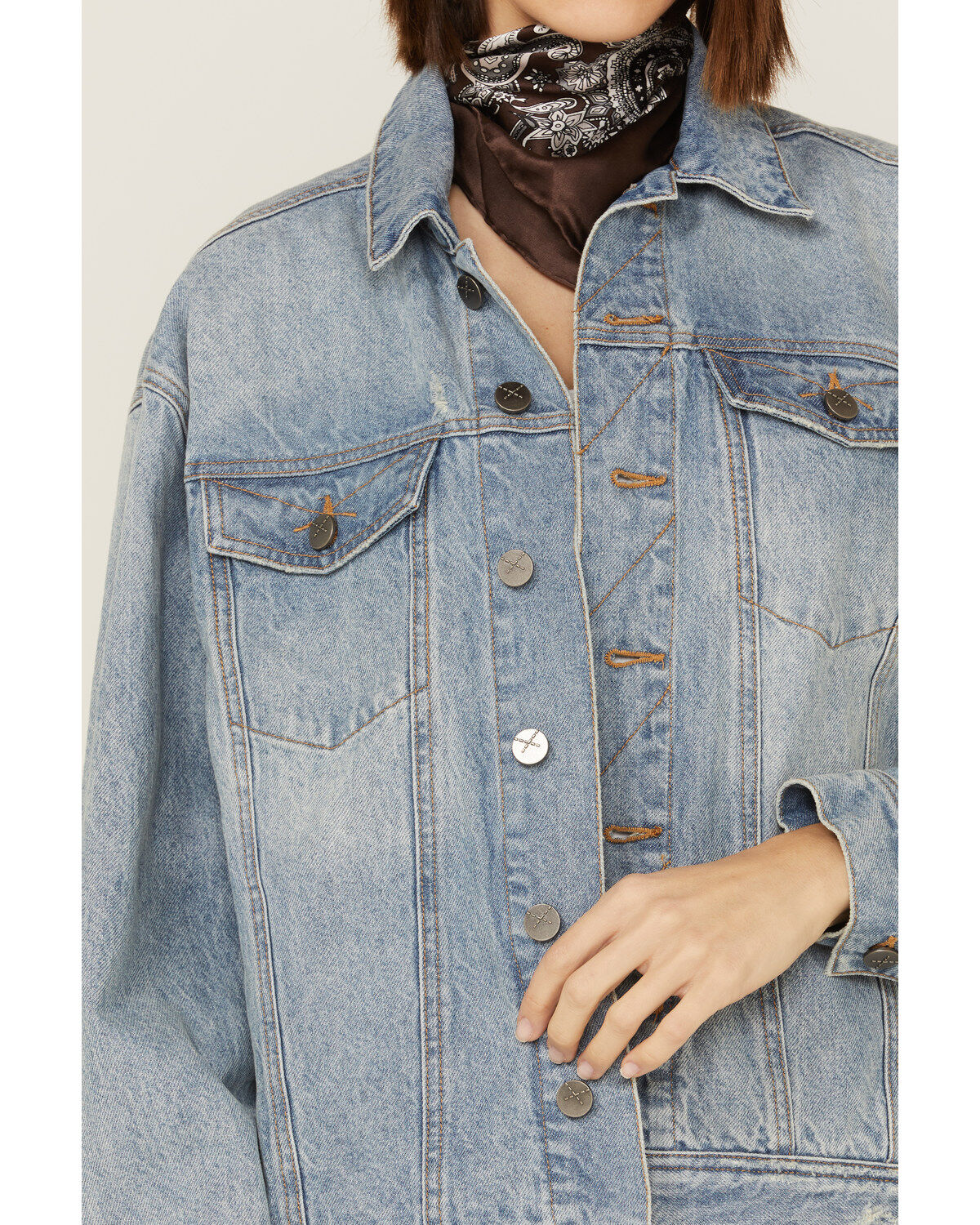 Image #3 - Unpublished Denim Women's Light Wash Davie Denim Trucker Jacket, , hi-res