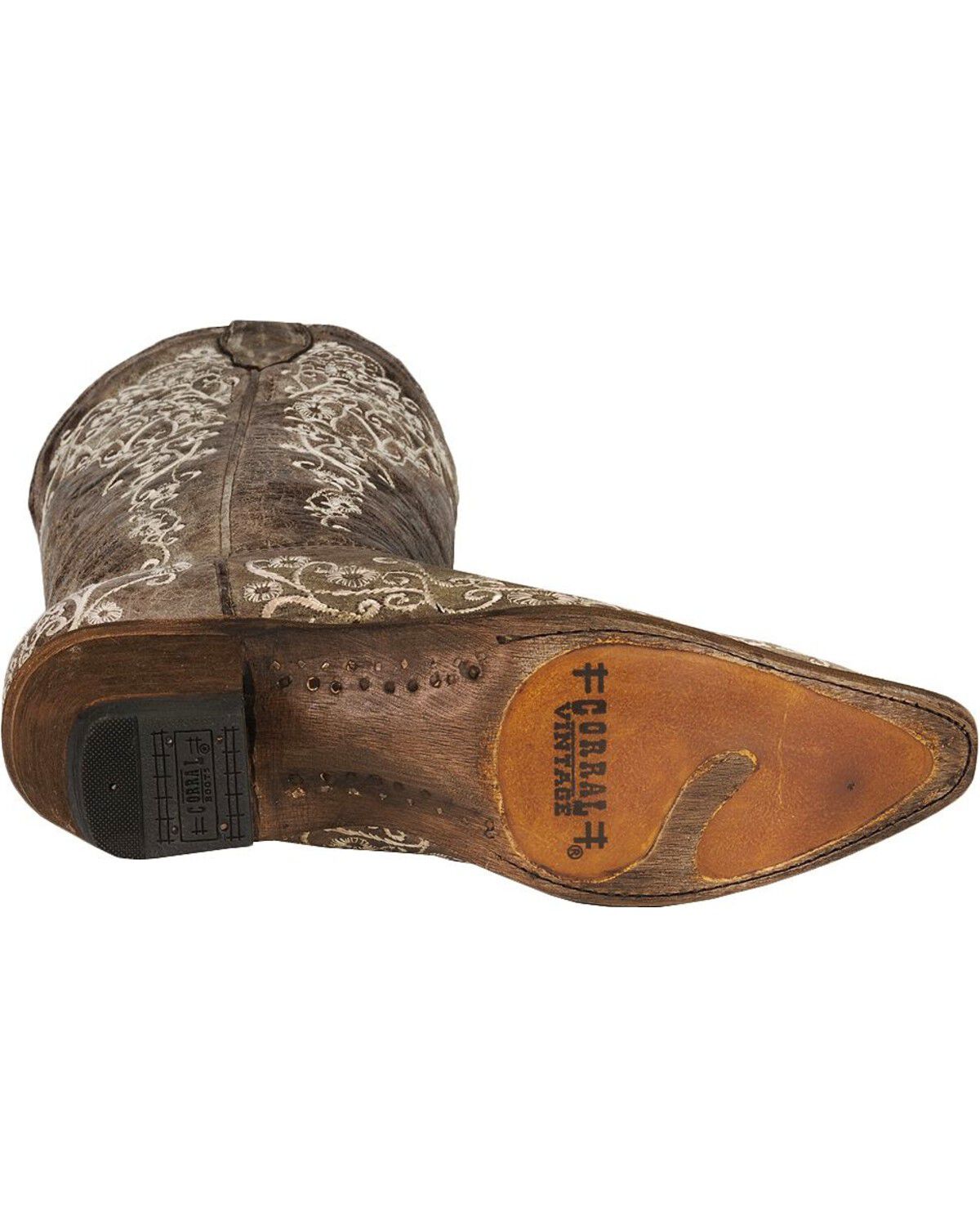 Image #5 - Corral Women's Crater with Bone Embroidery Western Boots - Snip Toe, Brown, hi-res