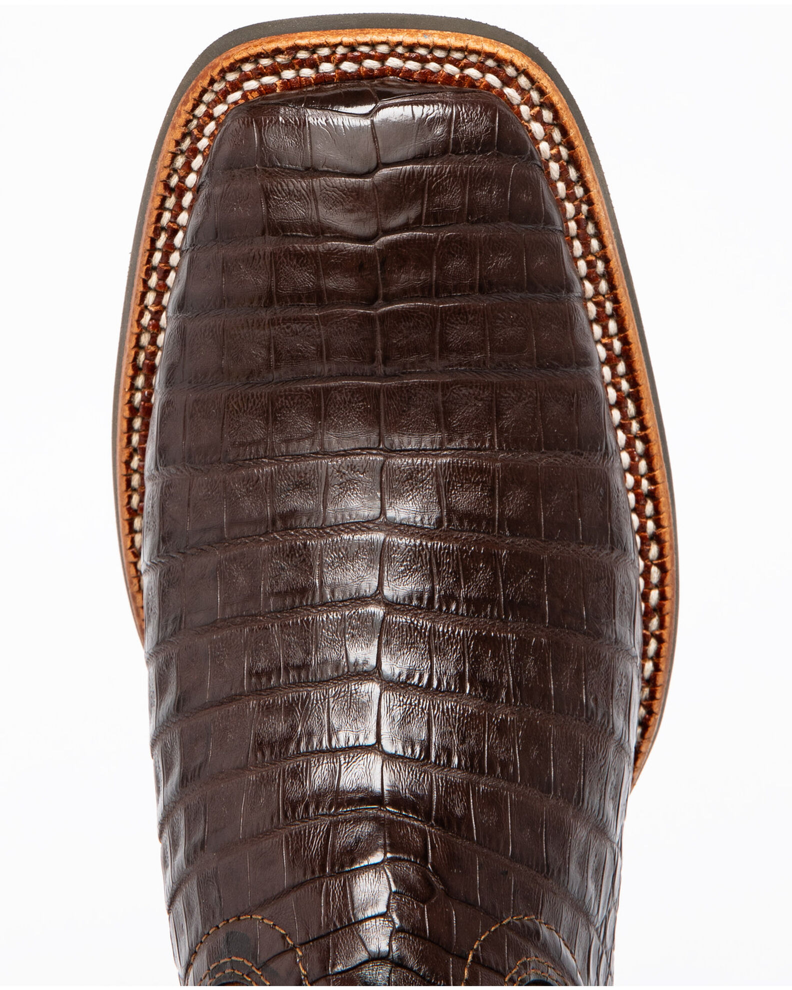 Ariat Men s Double Down Caiman Belly Boots Antique Pecan Chestnut