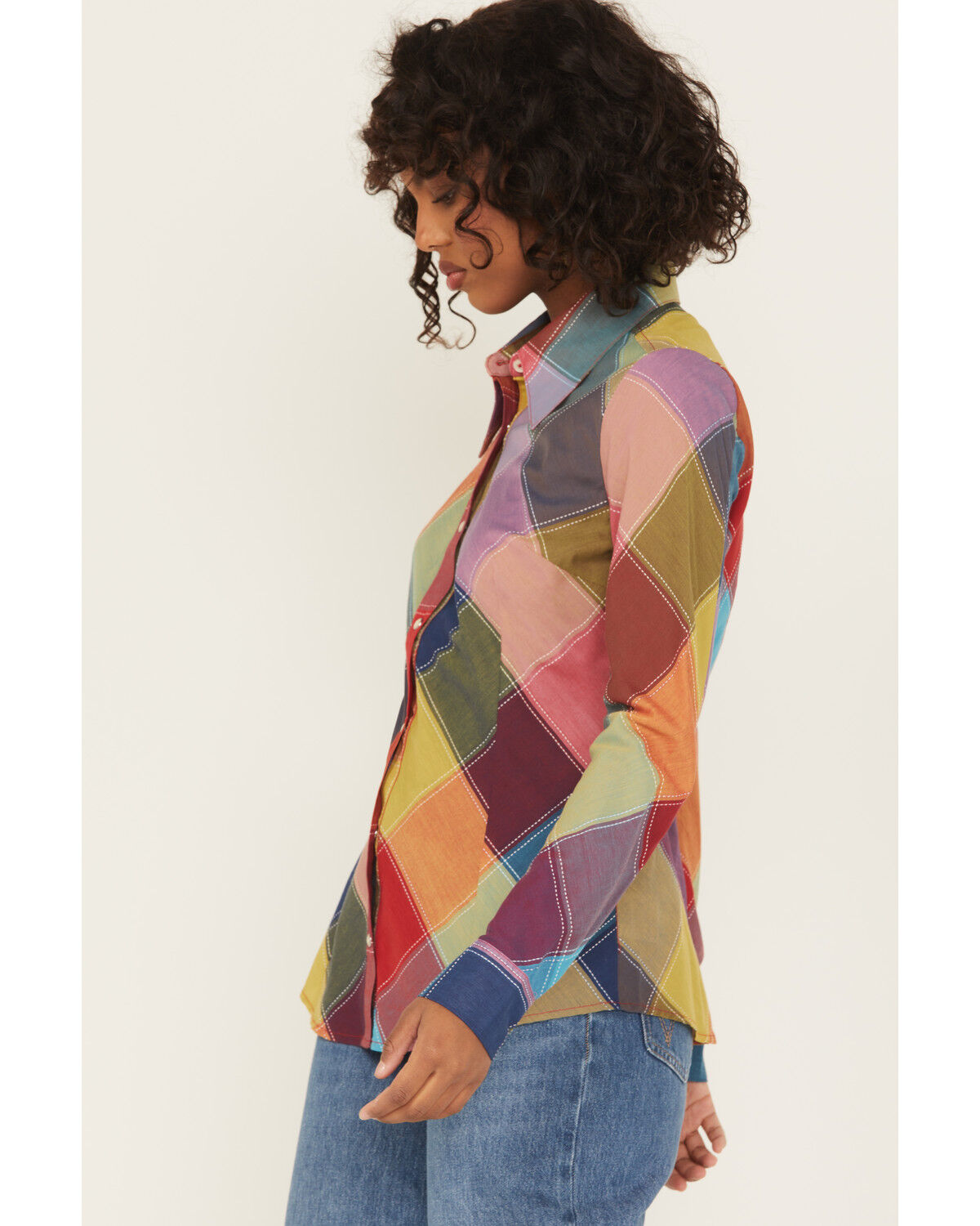 Image #2 - Wrangler X Lainey Wilson Women's Harlequin Long Sleeve Snap Western Shirt, Multi, hi-res