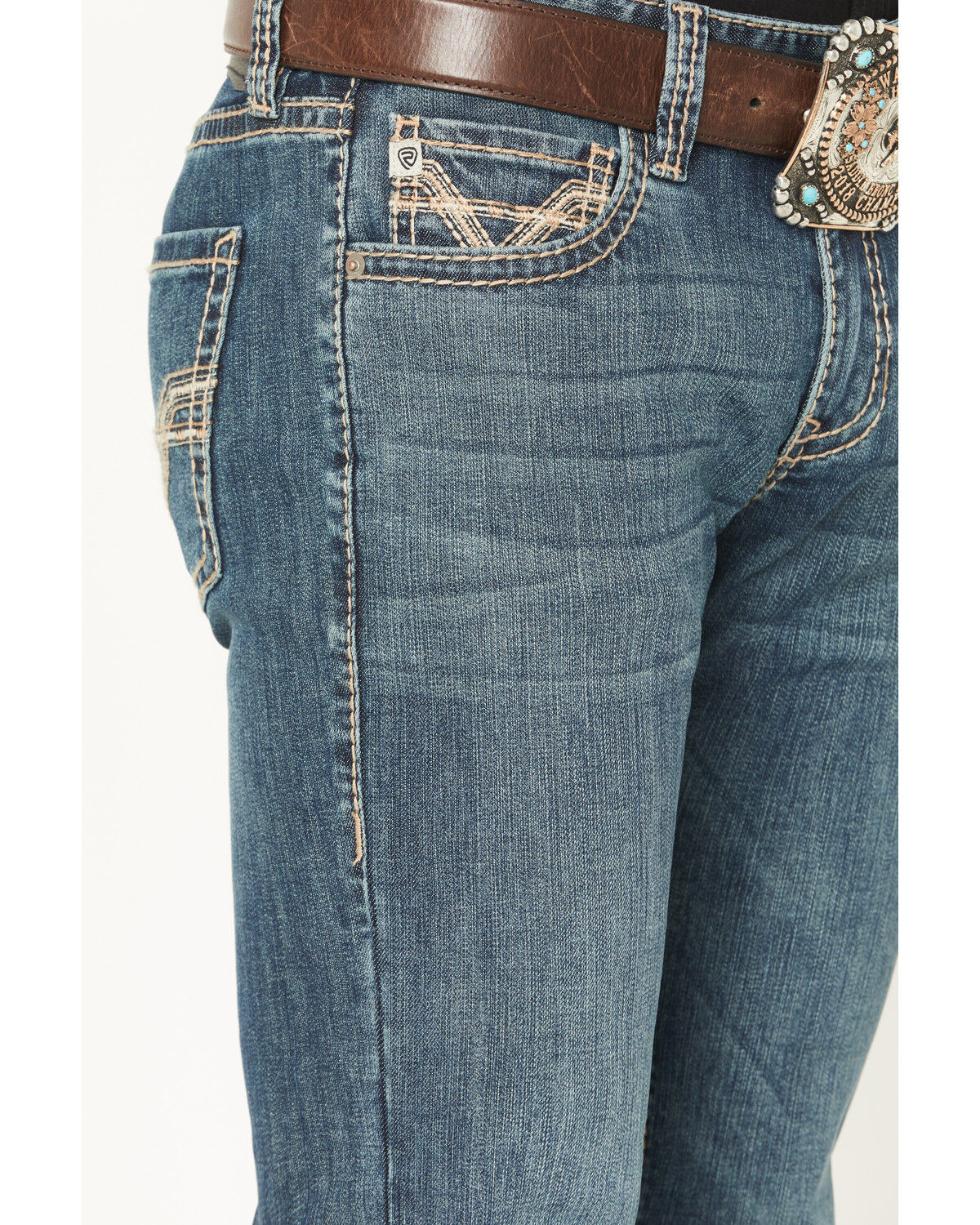 Image #2 - Rock & Roll Denim Men's Rifle Medium Vintage Wash Skinny Reflex Stretch Denim Jeans, Medium Wash, hi-res