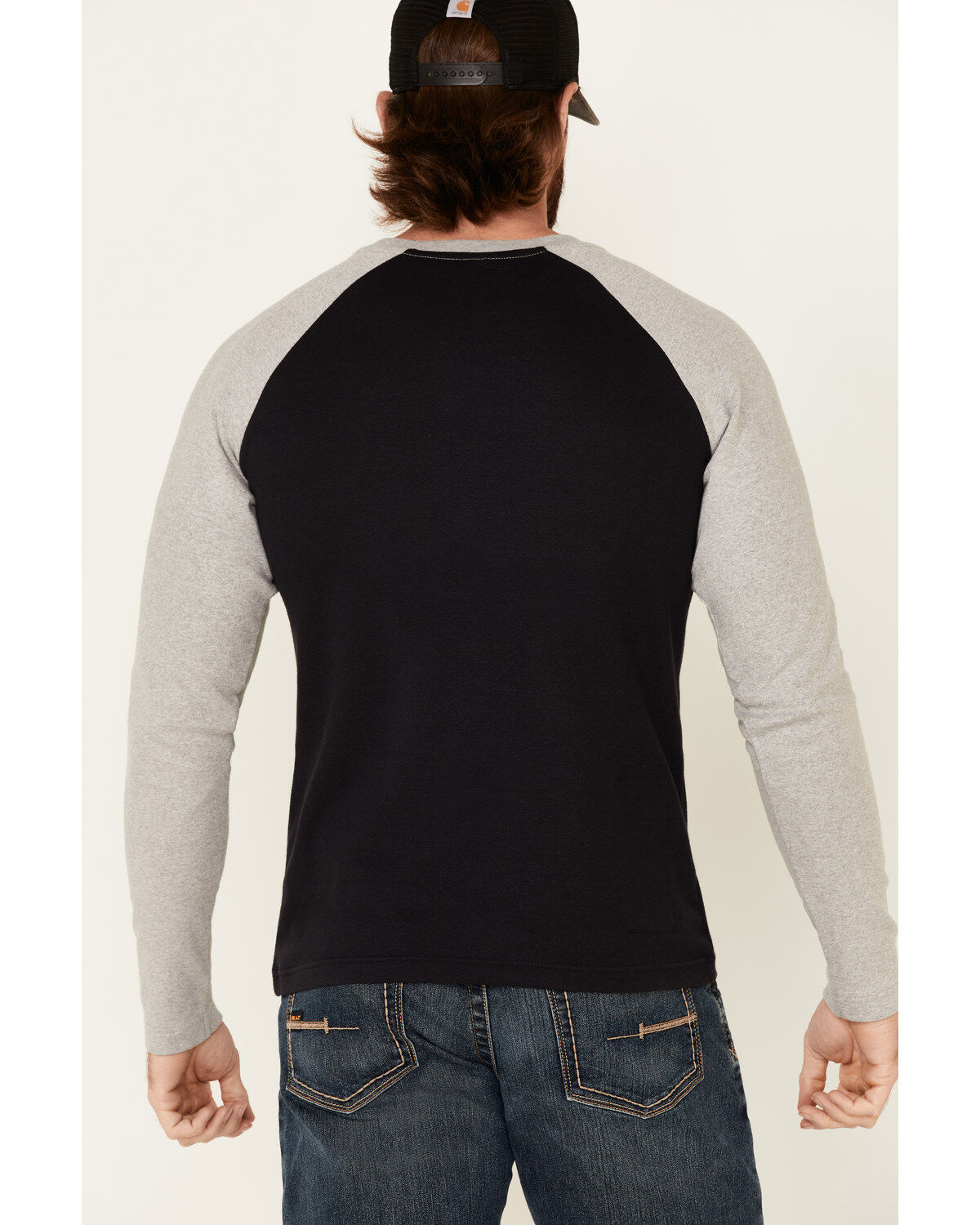Image #3 - Rock & Roll Denim Men's FR Black Long Sleeve Work Raglan T-Shirt, Black, hi-res