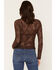 Image #4 - Shyanne Women's Ashley Long Sleeve Lace Keyhole Top, Dark Brown, hi-res
