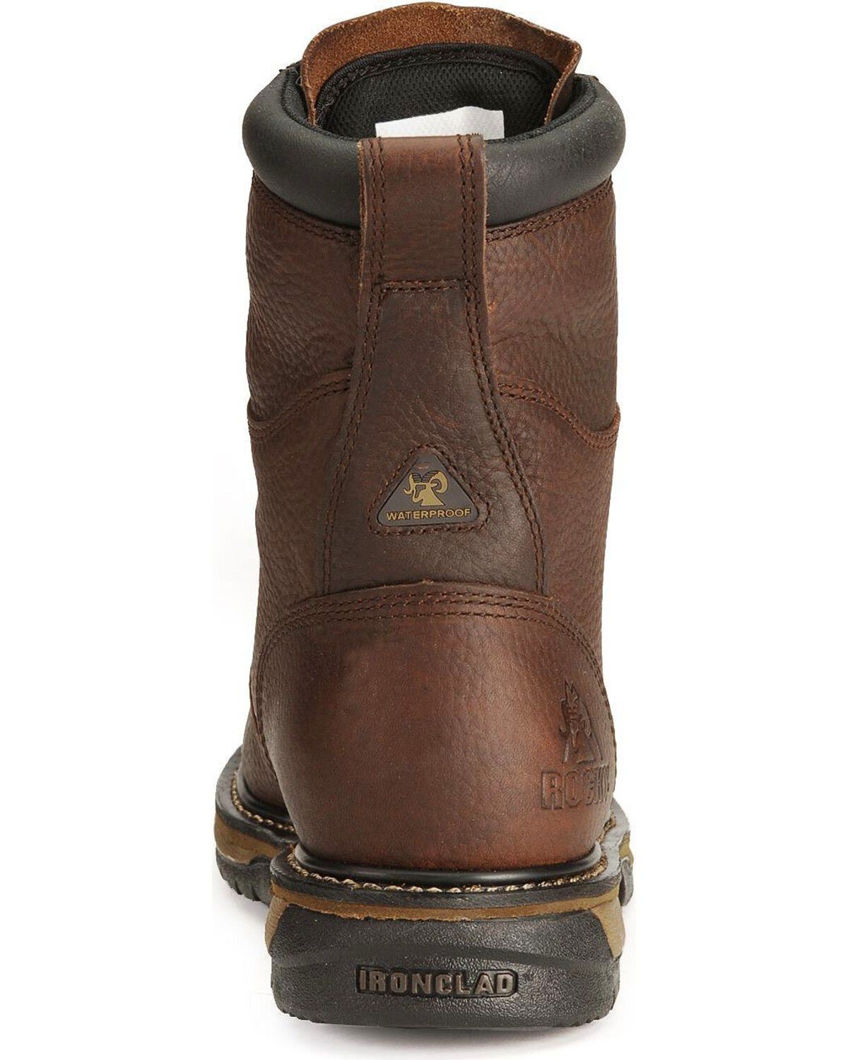 Image #8 - Rocky Men's 8" IronClad Waterproof Work Boots - Steel Toe, , hi-res