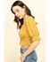 Image #3 - Loveriche Women's Floral Print Smocked Crop Top, Mustard, hi-res