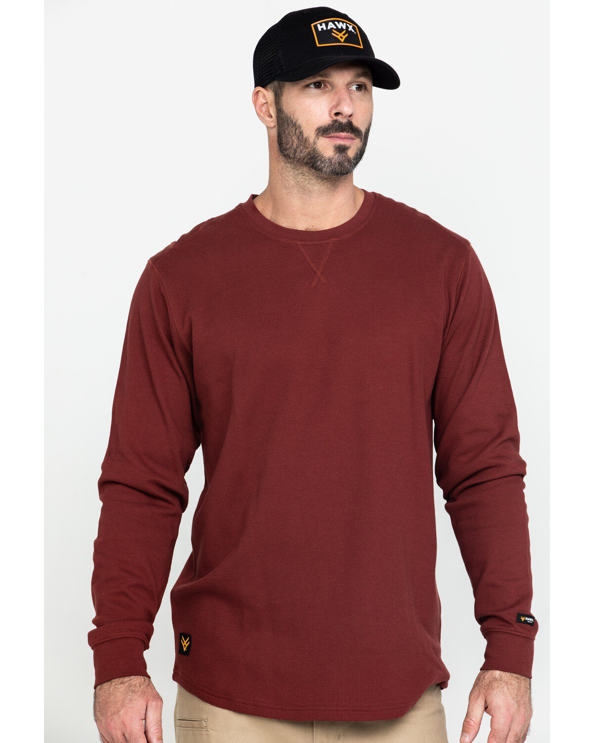 red thermal long sleeve shirt