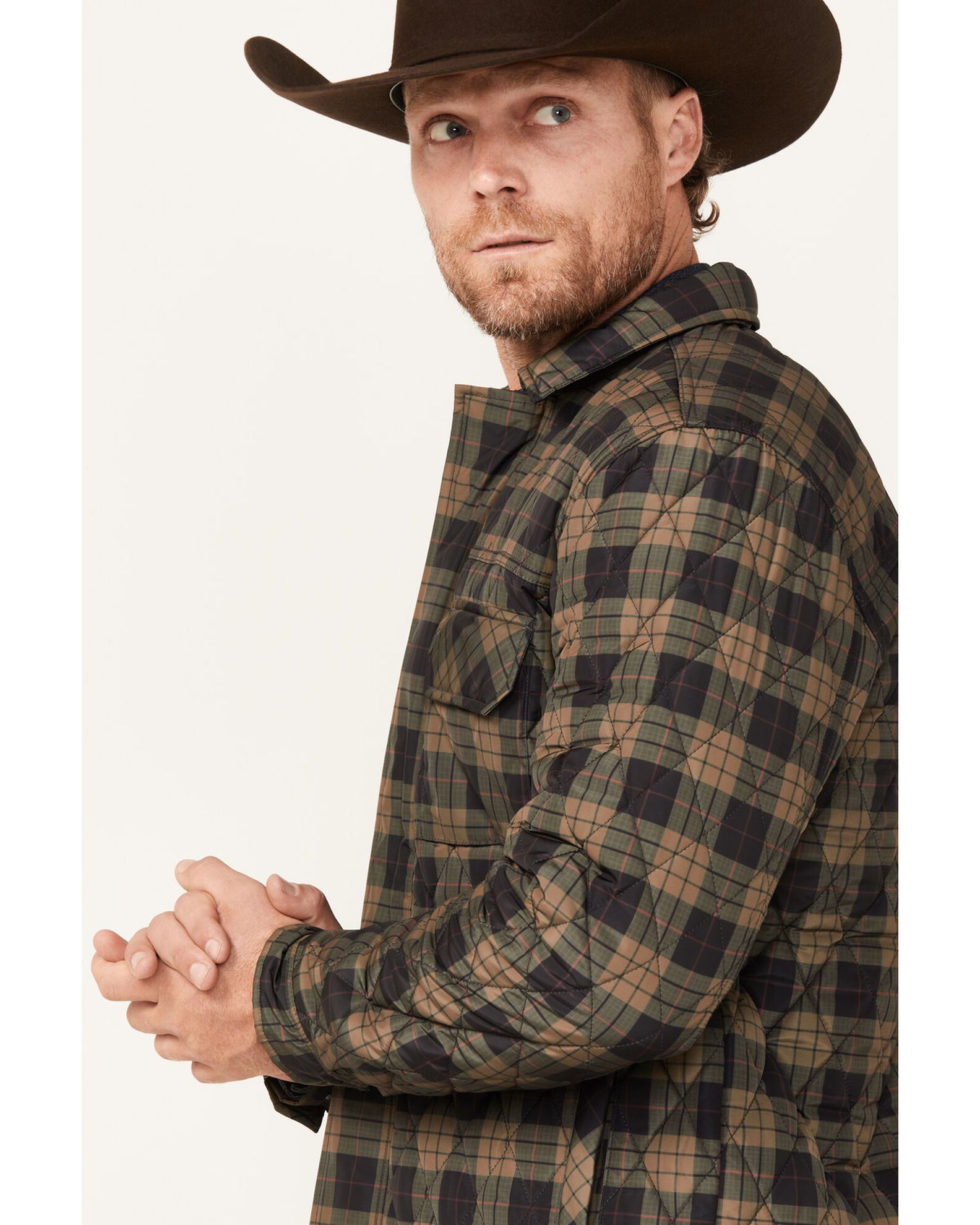 Plaid print puffer jacket on sale
