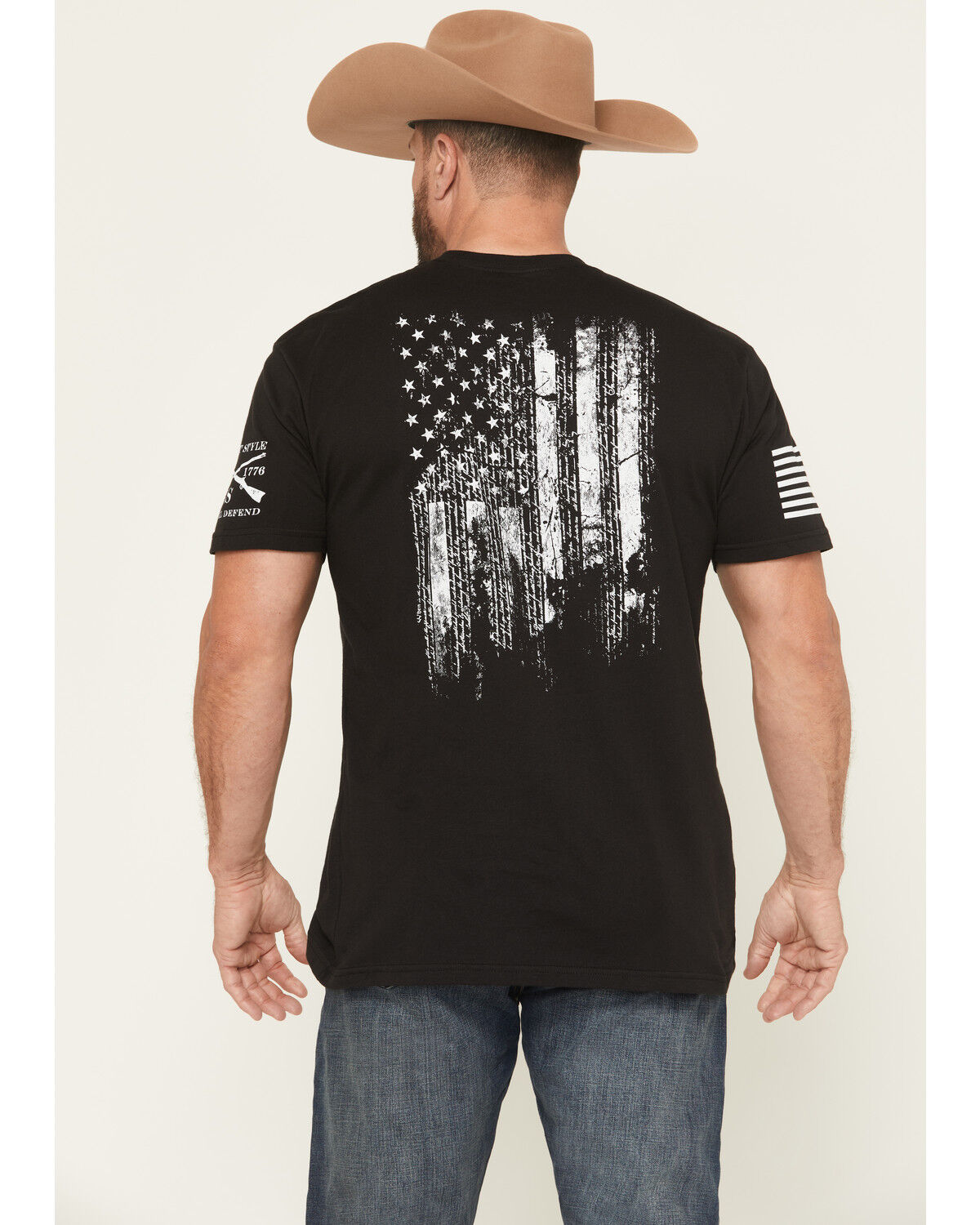Image #4 - Grunt Style Men's Flag Short Sleeve Graphic T-Shirt, Black, hi-res