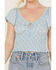 Image #3 - Bila Women's Floral Print Short Sleeve Shirt, Blue, hi-res