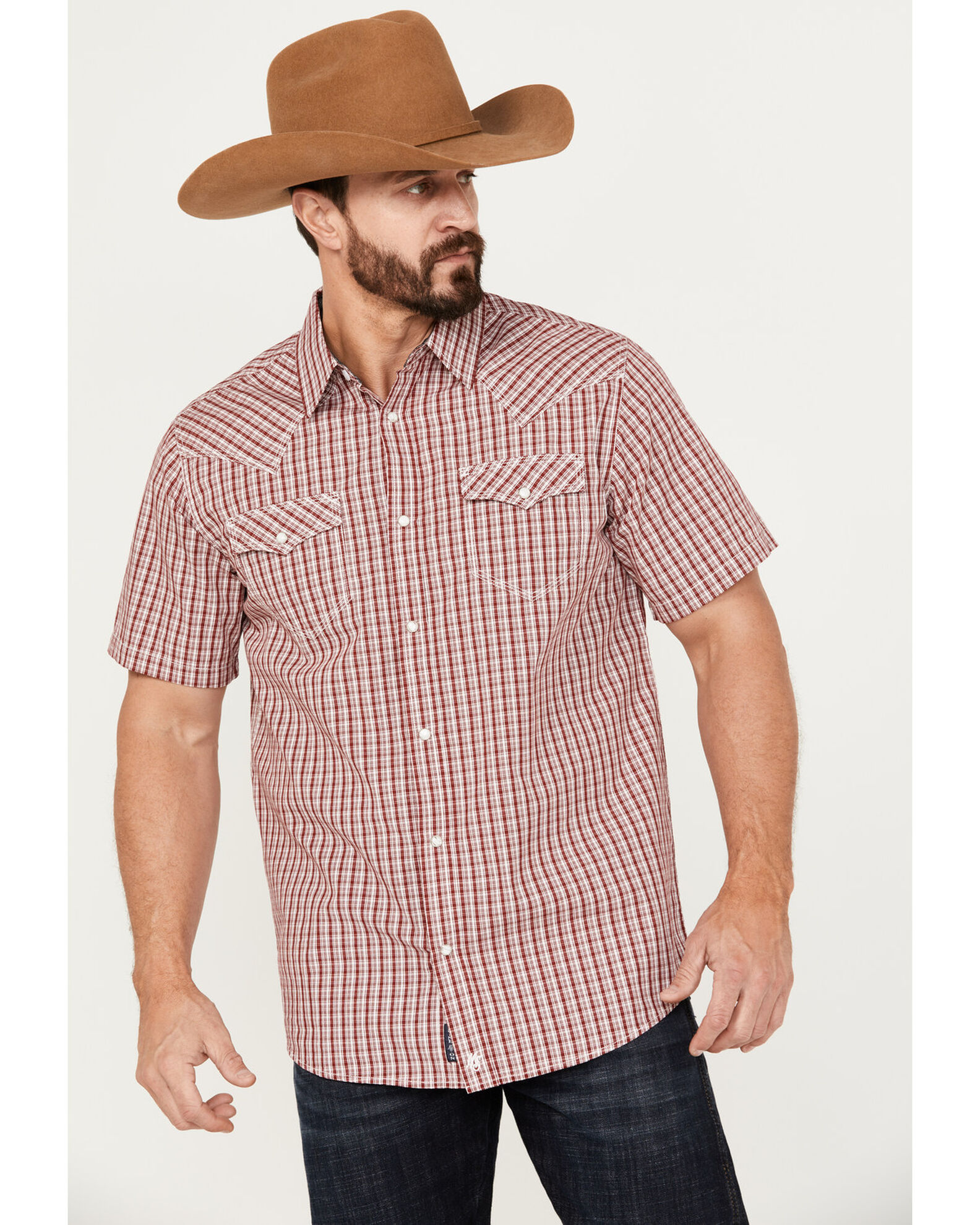 Mens short sleeve pearl snap shirts online