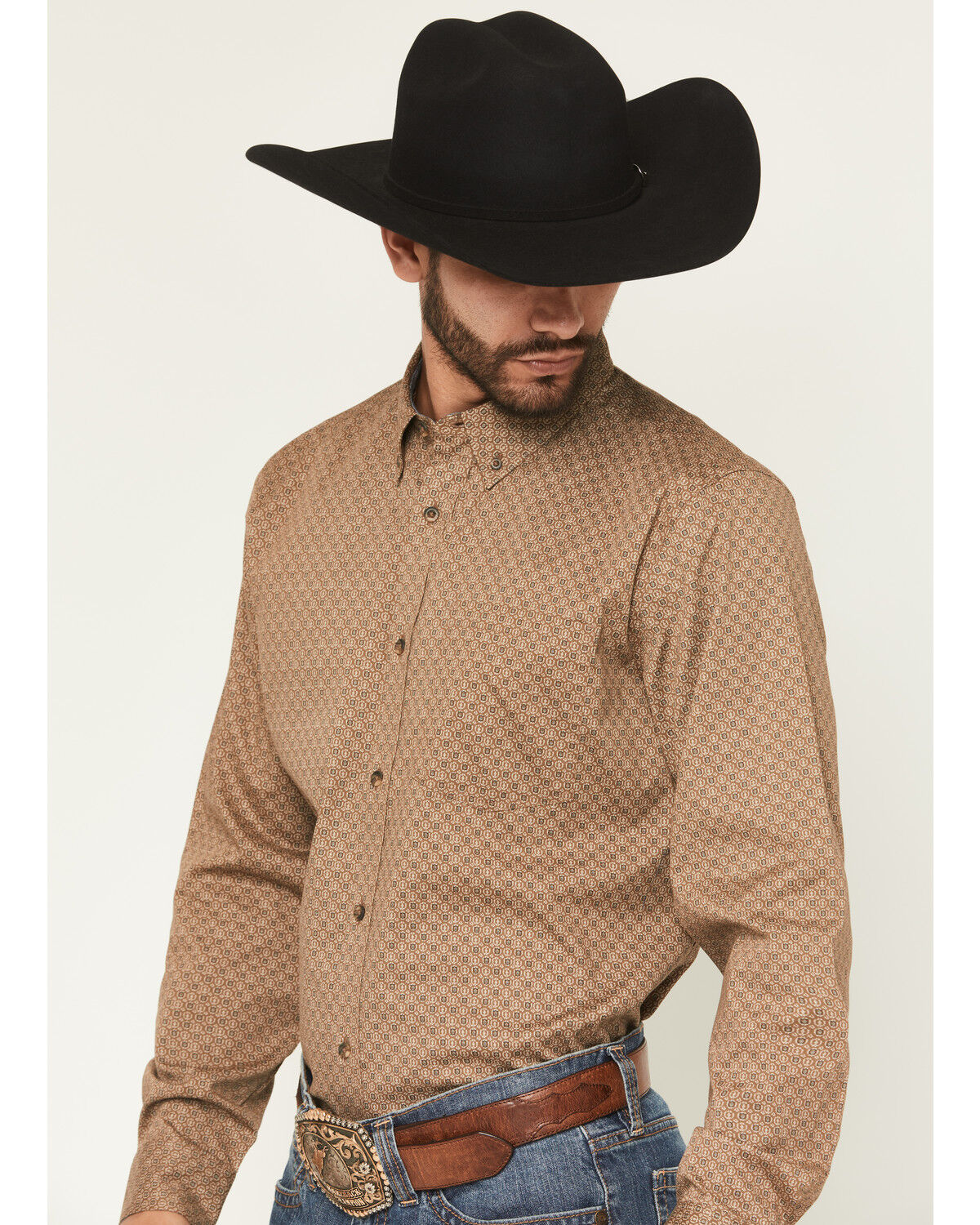 Product Name:  Cody James Men's Big Deal Geo Print Long Sleeve Button-Down Stretch Western Shirt