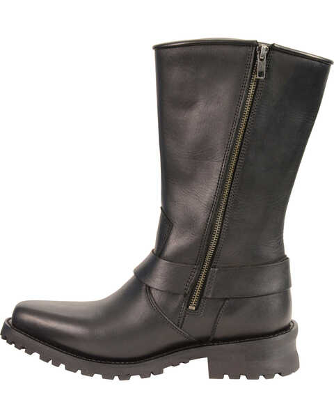 Image #4 - Milwaukee Leather Men's Braid & Rivet Harness Boots - Square Toe, Black, hi-res