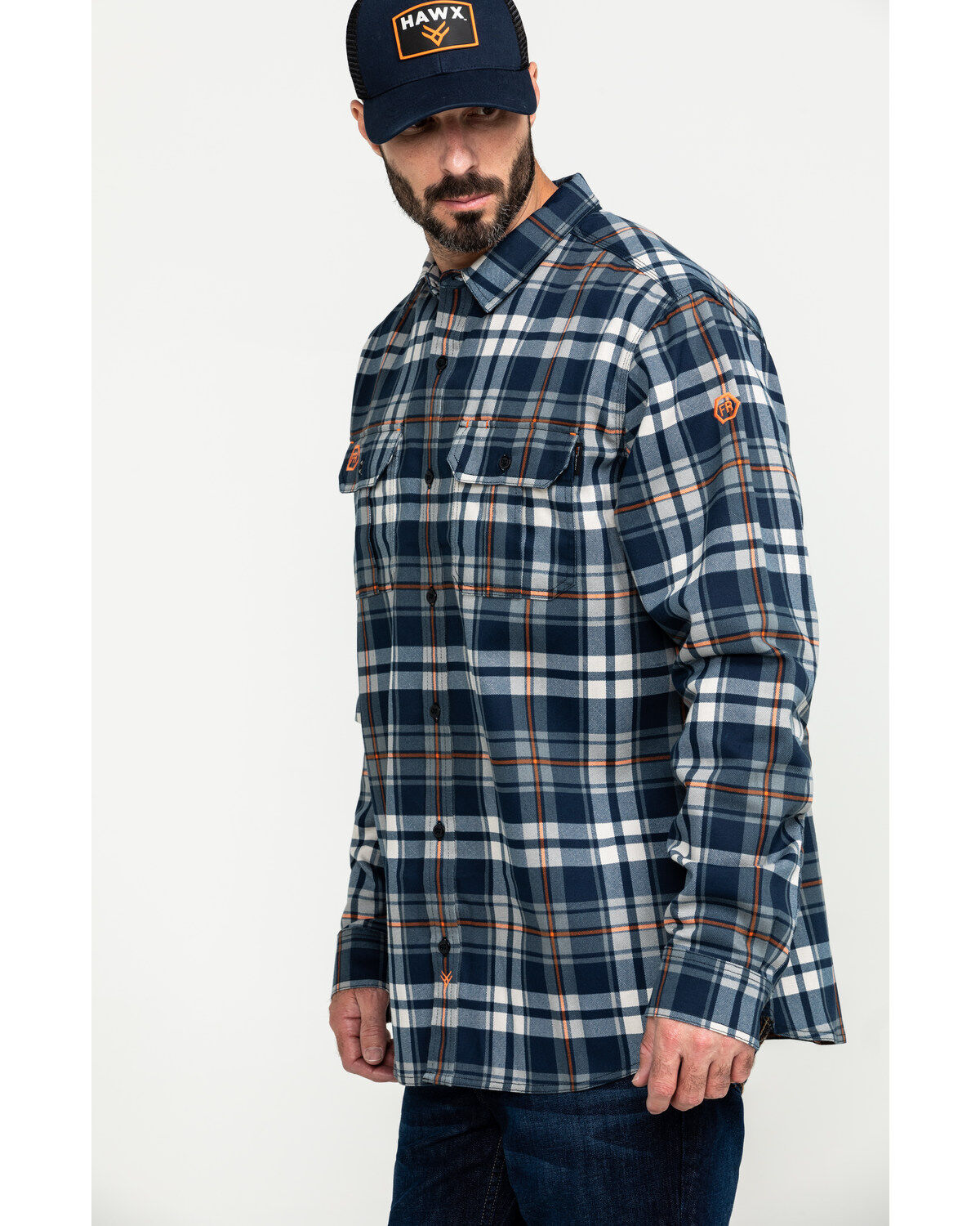 Image #3 -  Hawx Men's FR Plaid Print Long Sleeve Woven Work Shirt , , hi-res