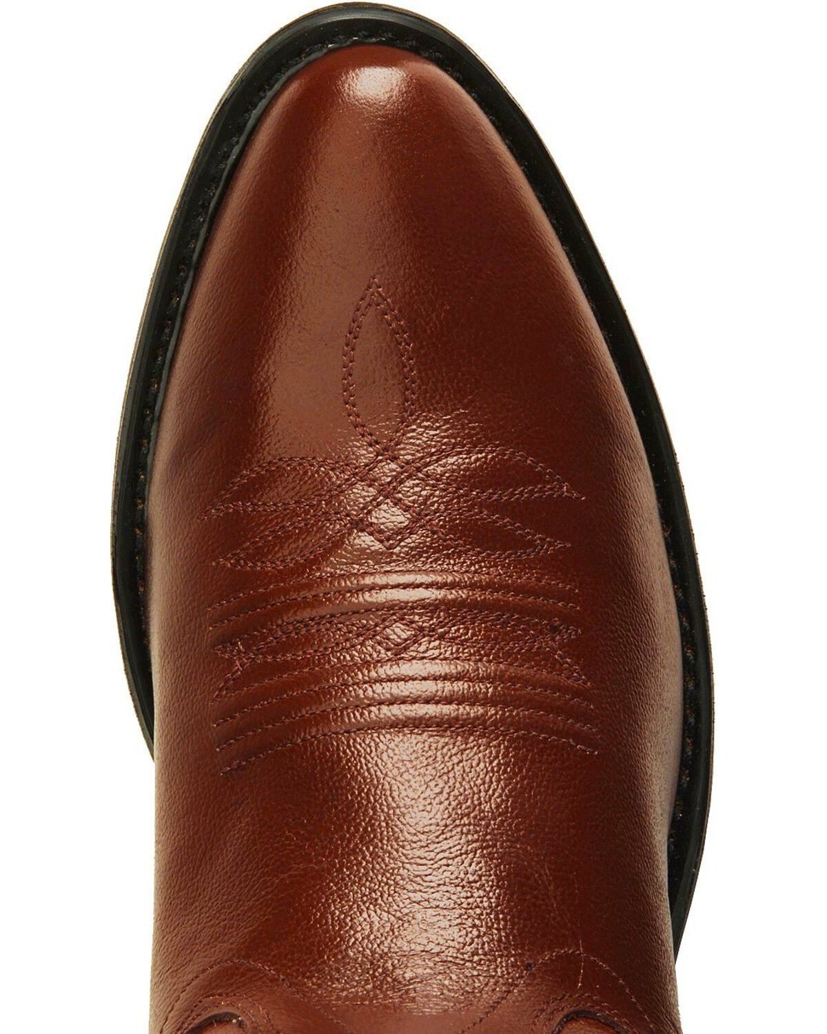 Image #6 - Old West Men's Smooth Leather Western Boots - Round Toe, Black Cherry, hi-res