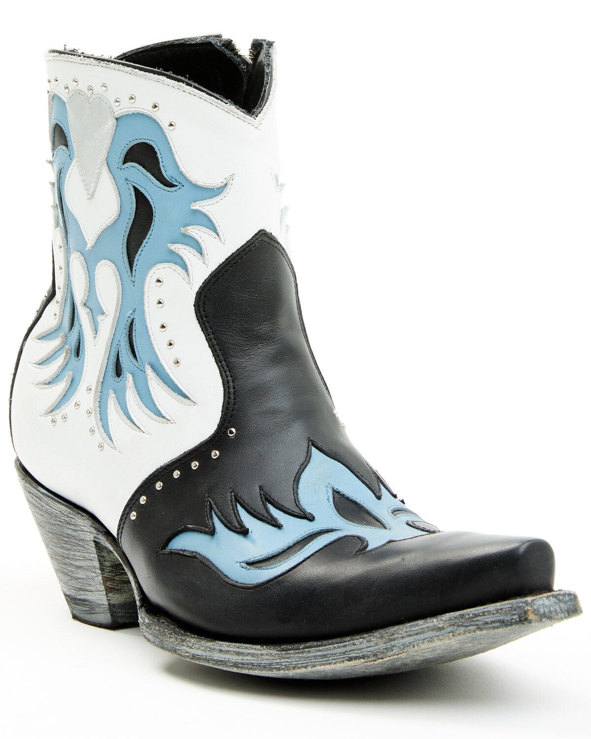 Old Gringo Women's Let Your Heart Western Booties - Snip Toe, Blue/white, hi-res