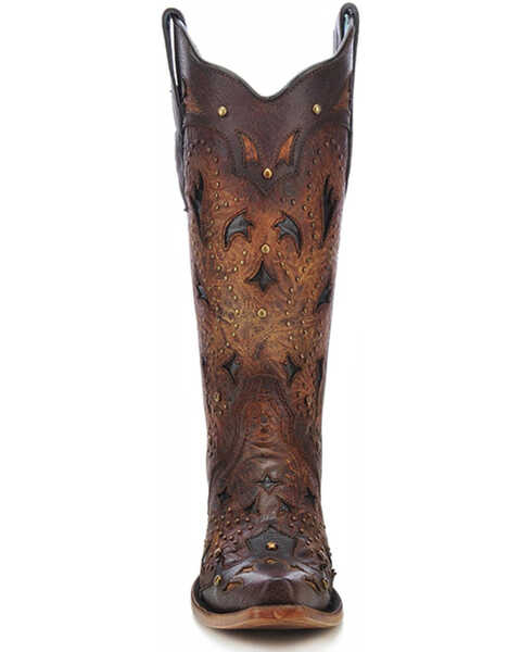 Image #3 - Corral Women's Studded Embossed Cowgirl Boots - Snip Toe, , hi-res