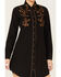 Roper Women's Western Embroidered Shirt Dress, Black, hi-res