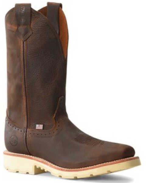 Image #1 - Double H Men's Wooten Western Boots - Broad Square Toe, Distressed Brown, hi-res