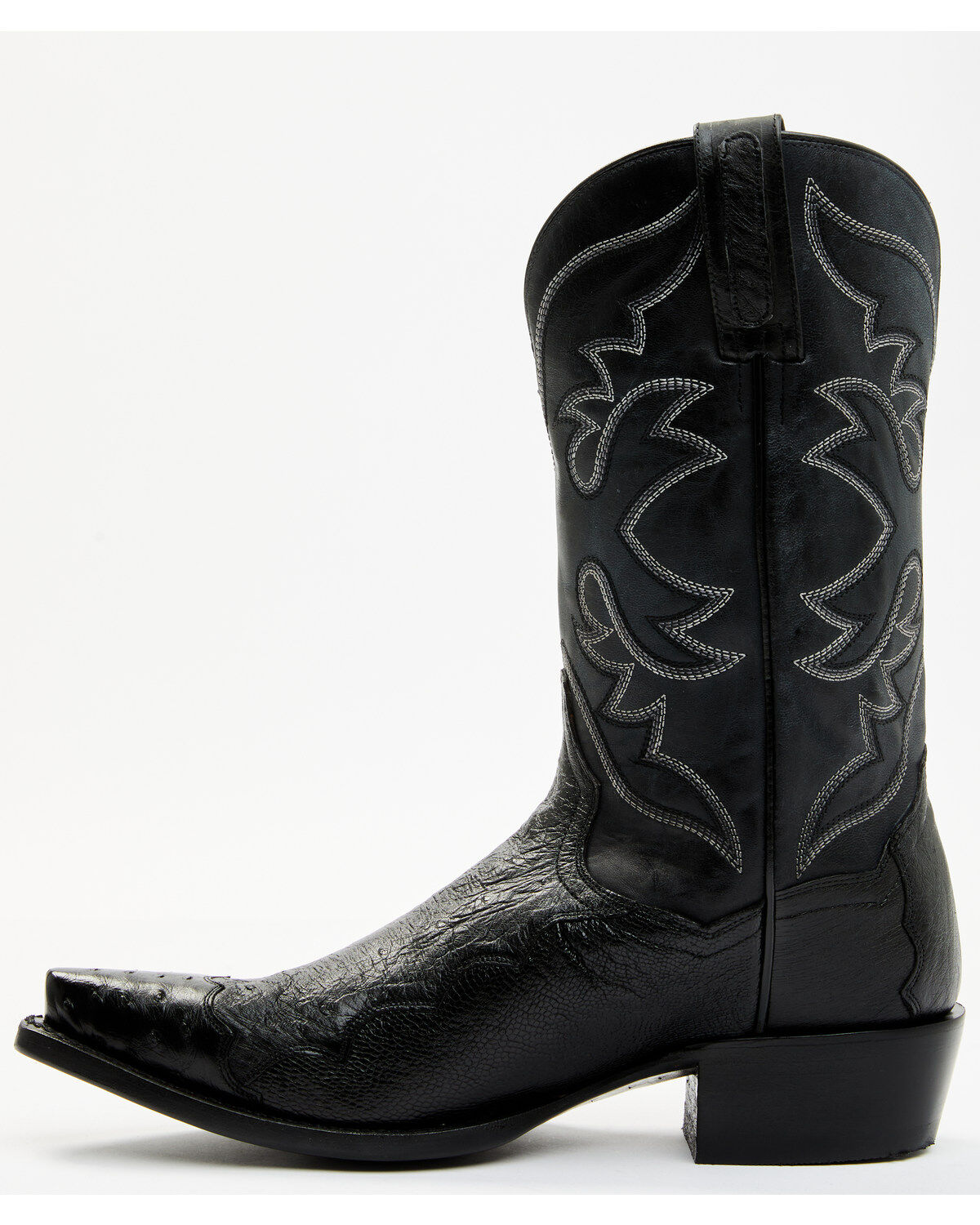 Image #3 - Dan Post Men's Exotic Ostrich Western Boots - Snip Toe, Black, hi-res