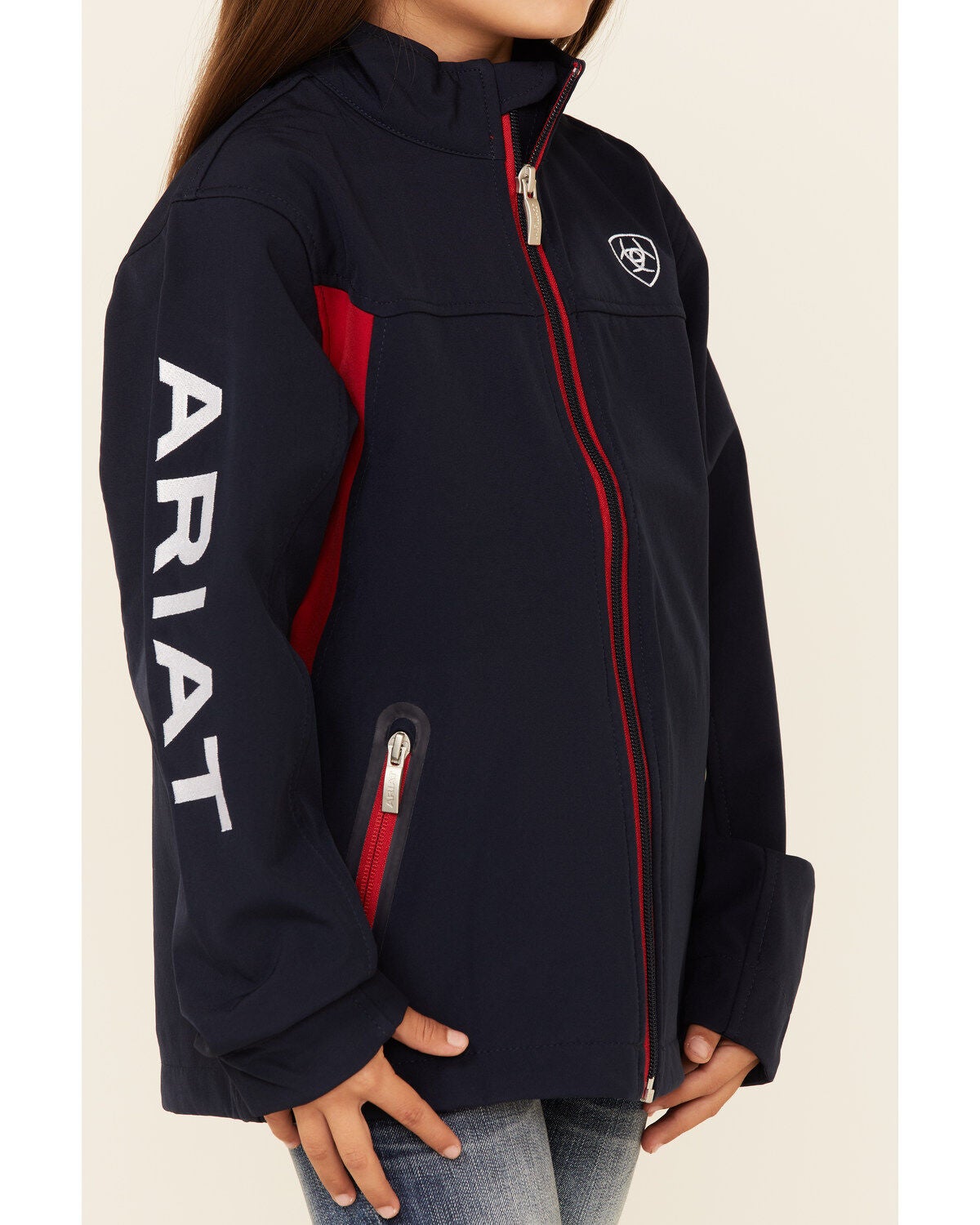 Image #3 - Ariat Girls' Navy New Team Softshell , , hi-res