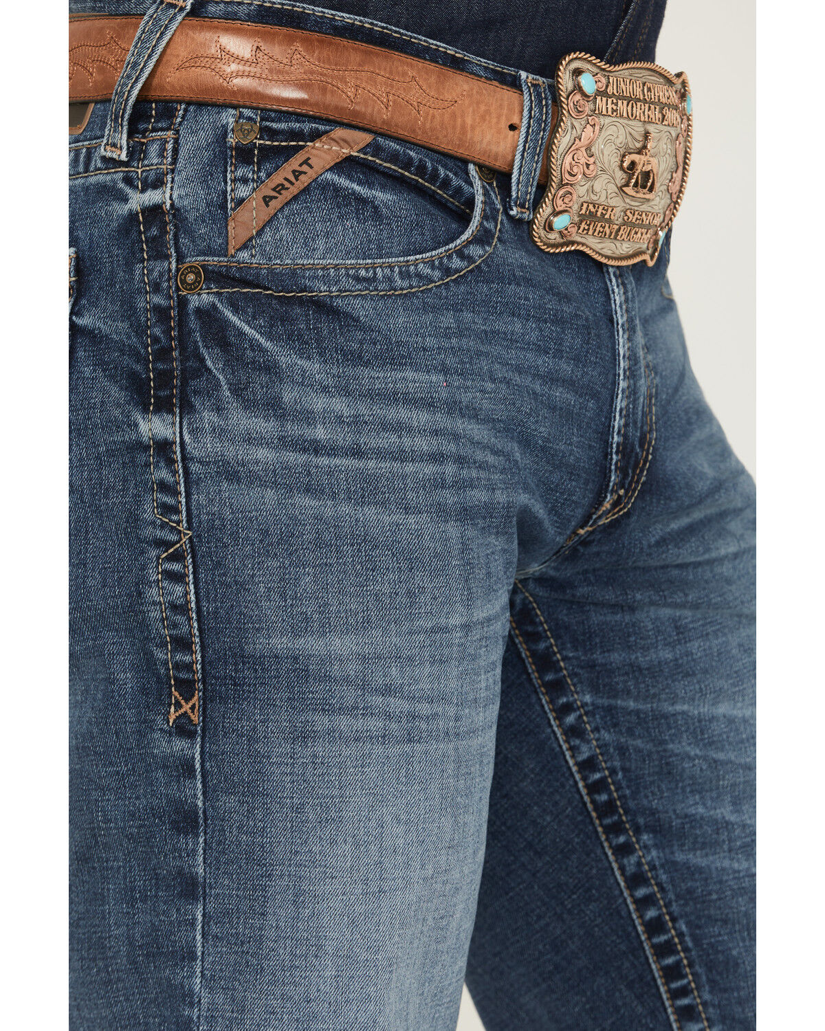 Image #2 - Ariat Men's M4 Andrew Medium Wash Relaxed Bootcut Stretch Denim Jeans - Big, Medium Wash, hi-res
