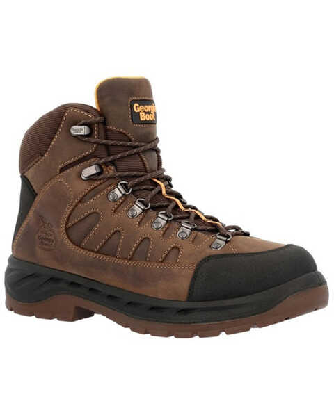 Georgia Boot Men's OT Waterproof Lace-Up Hiking Work Boots - Soft Toe , Brown, hi-res