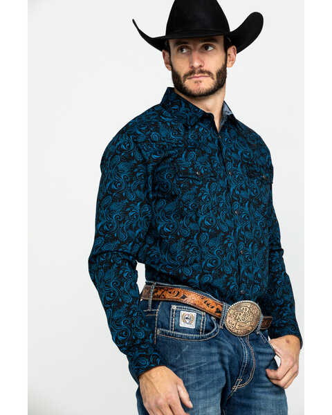 Image #3 - Cody James Men's Dandelion Paisley Print Long Sleeve Western Shirt , , hi-res