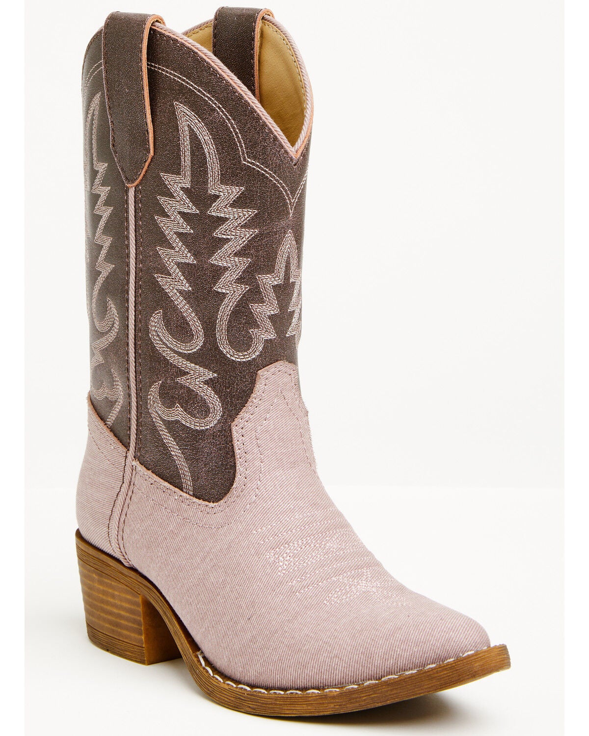 Image #1 - Shyanne Girls' Hallie Western Boots - Round Toe, Pink, hi-res