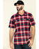 Hawx Men's Bullhead Indigo Plaid Short Sleeve Work Shirt , , hi-res