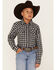 Cody James Boys' Gingham Print Long Sleeve Snap Western Flannel Shirt, Blue, hi-res
