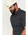 Cody James Men's Galaxy Geo Print Short Sleeve Button-Down Stretch Western Shirt, Navy, hi-res
